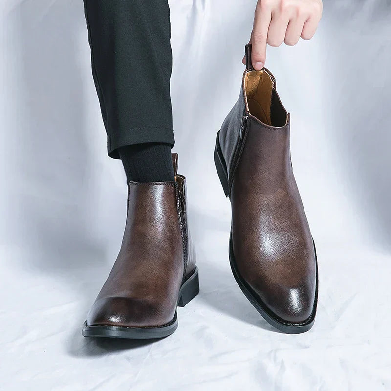 James - Zipped Leather Chelsea Boots