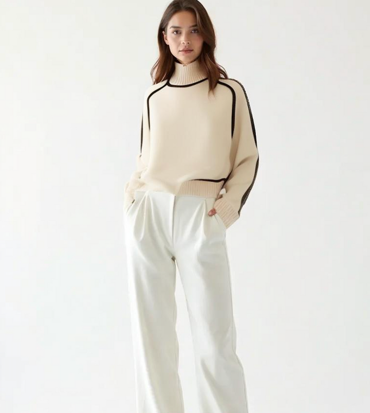 The Florence Piped Turtleneck Sweater