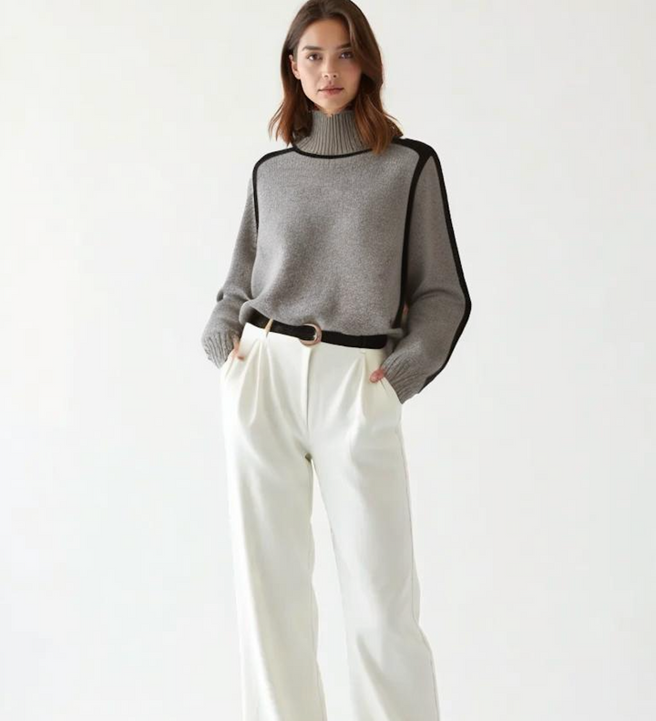 The Florence Piped Turtleneck Sweater