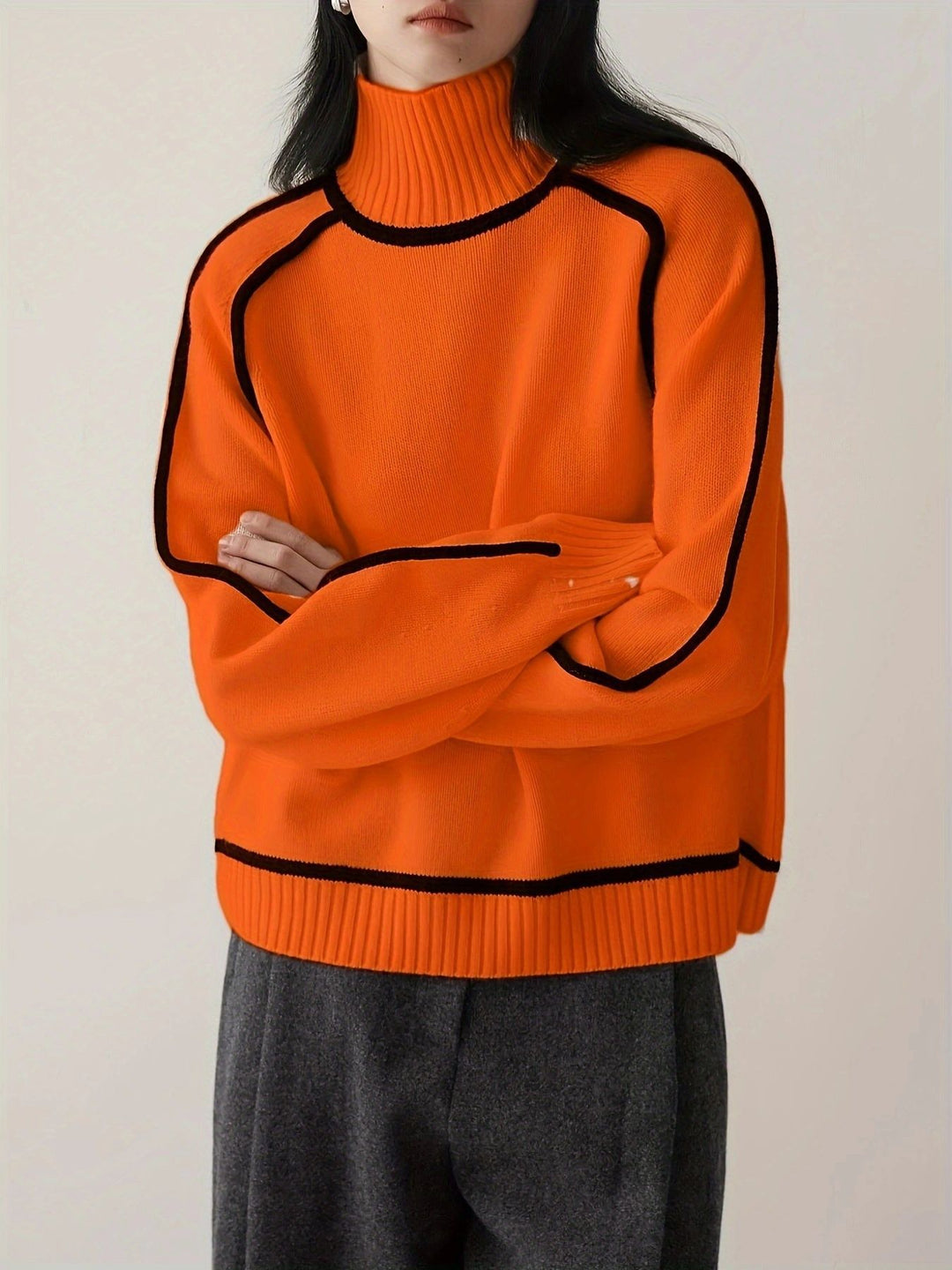 The Florence Piped Turtleneck Sweater