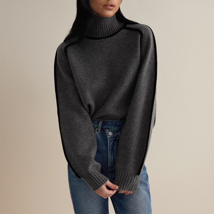 The Florence Piped Turtleneck Sweater