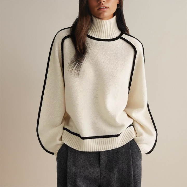 The Florence Piped Turtleneck Sweater