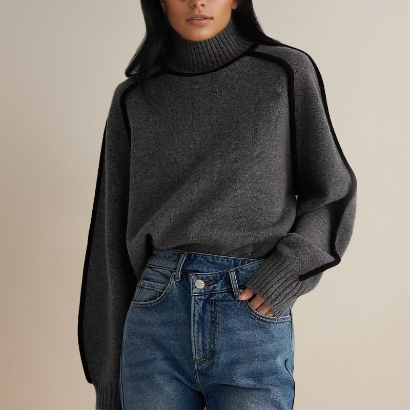 The Florence Piped Turtleneck Sweater