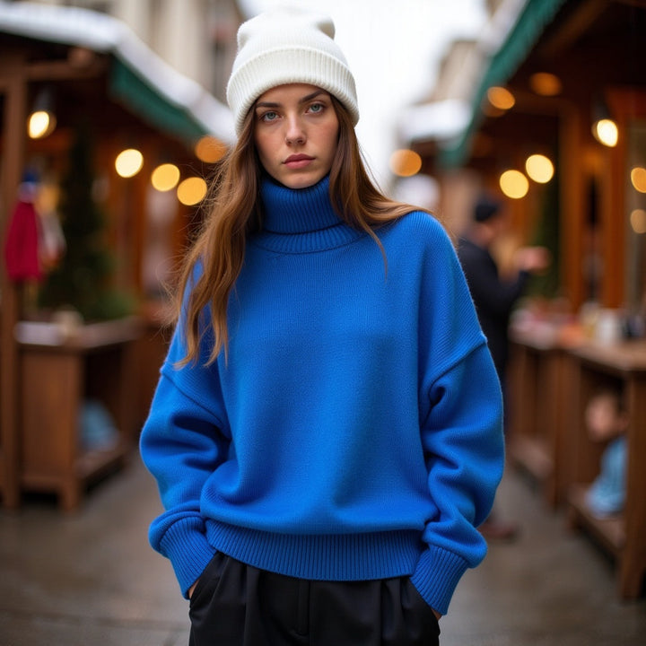 Evelyn - Luxe Turtleneck Blue