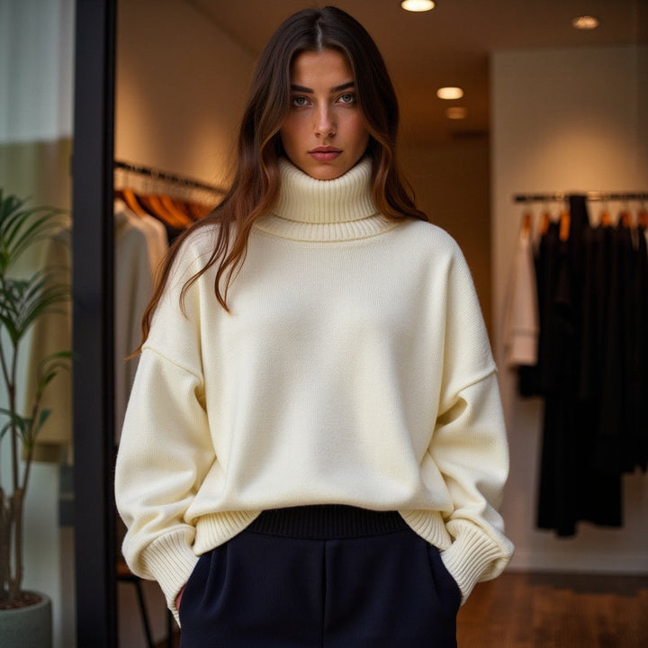 Evelyn - Luxe Turtleneck Blue