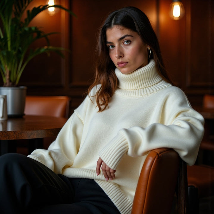 Evelyn - Luxe Turtleneck Blue